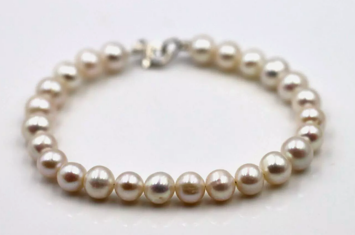 Freshwater 8mm Pearl Bracelet + Sterling Silver 925 clasp 21cm or 24cm