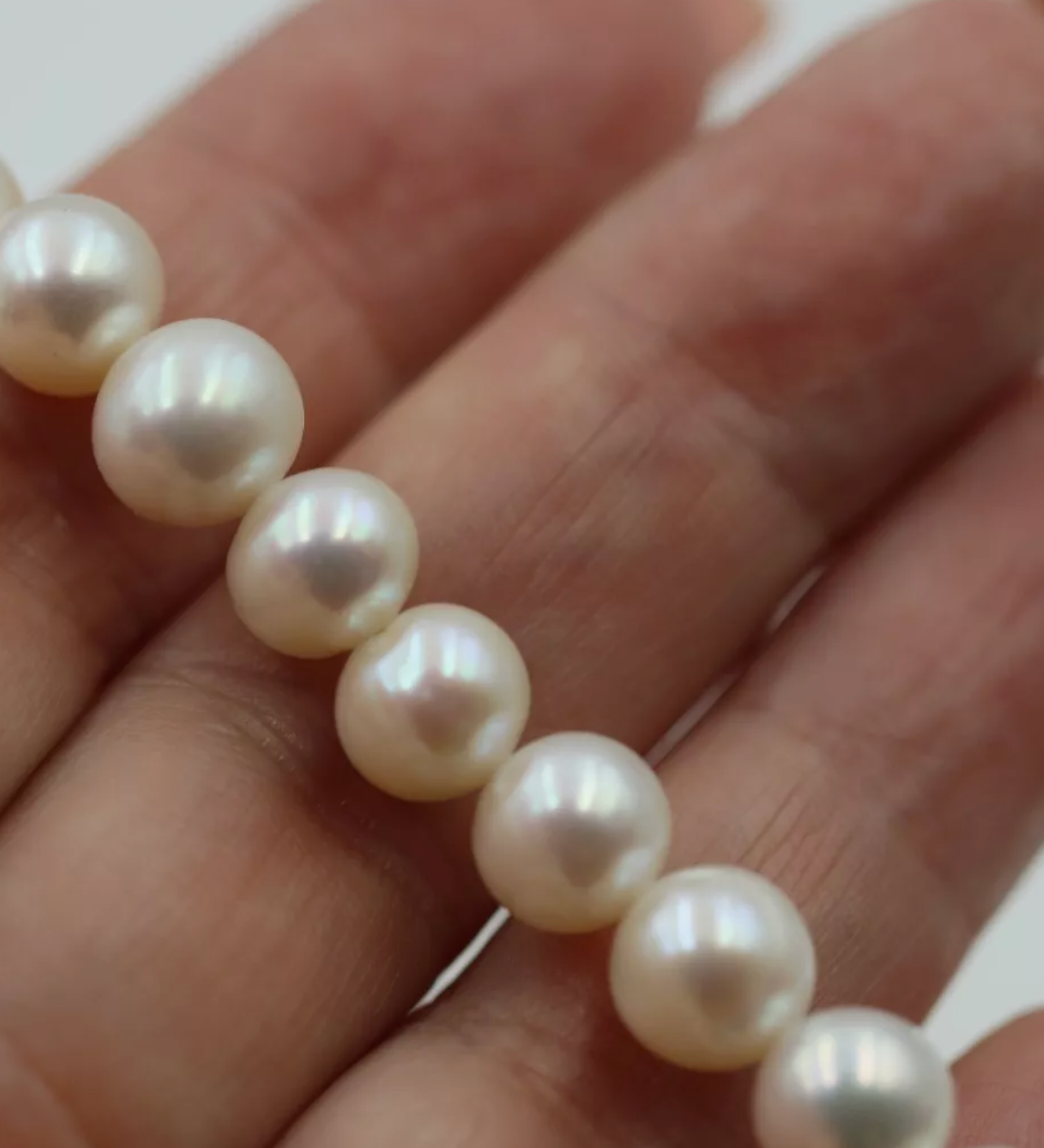 Freshwater 8mm Pearl Bracelet + Sterling Silver 925 clasp 21cm or 24cm