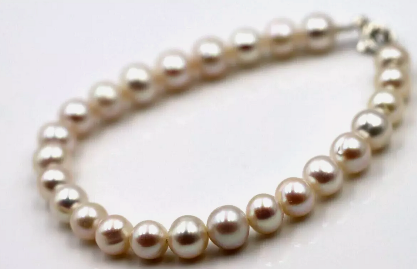 Freshwater 8mm Pearl Bracelet + Sterling Silver 925 clasp 21cm or 24cm