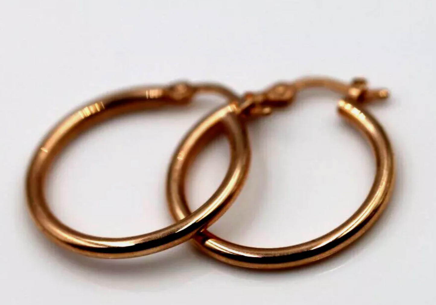 Kaedesigns Genuine 9ct Solid Rose Gold Hollow Hoop Huggies Earrings