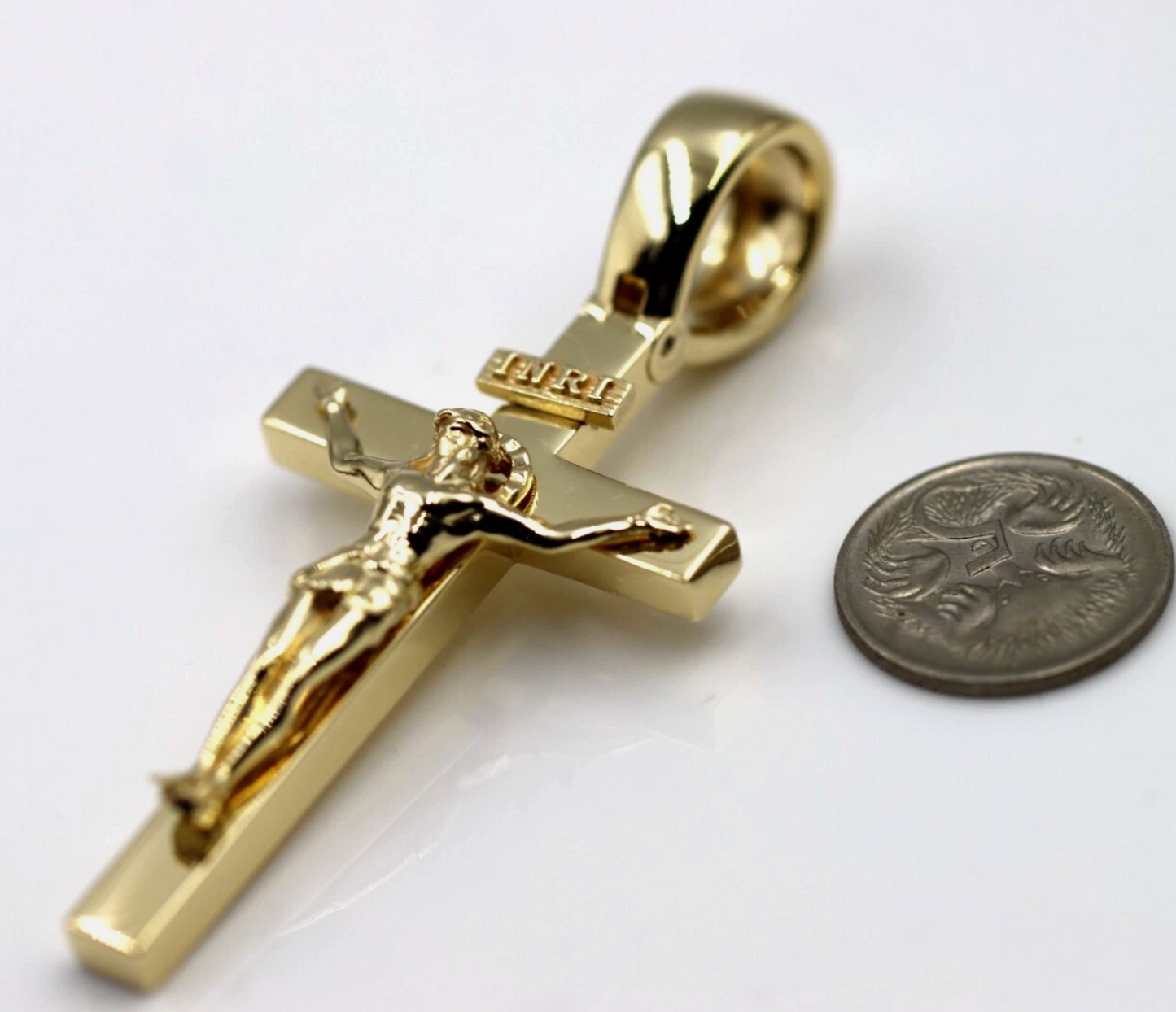 Genuine 18ct 750 Yellow, Rose or White Gold Solid Huge Large Heavy Crucifix Cross Pendant 40g