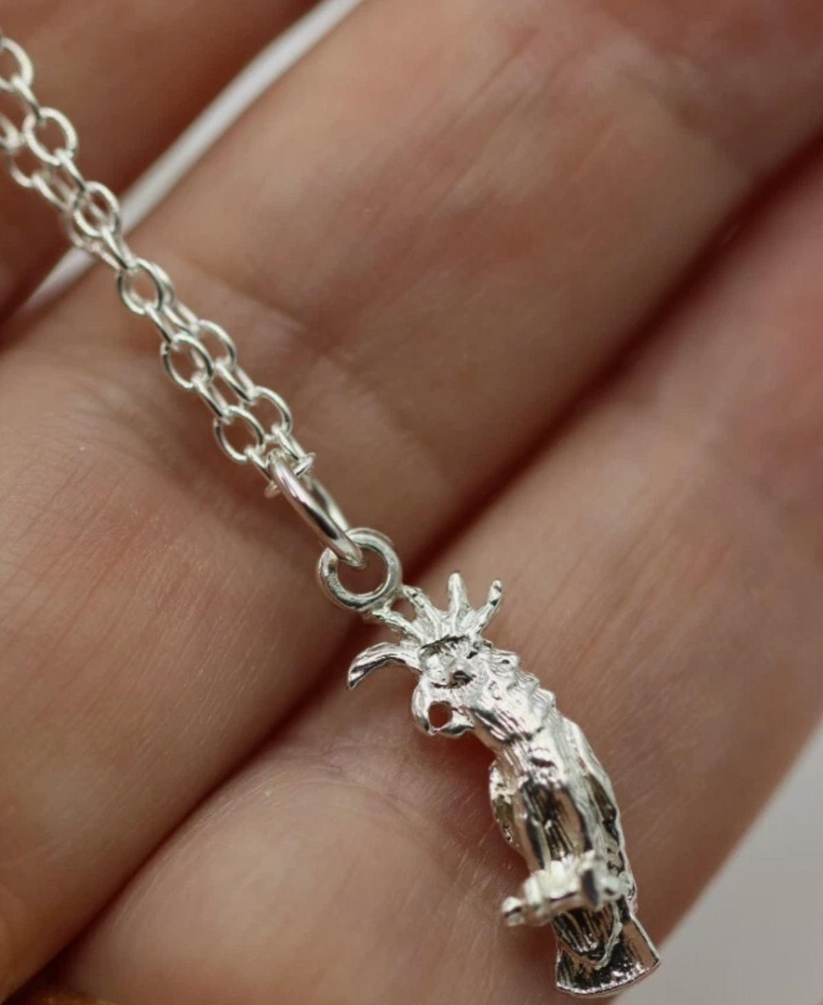 Sterling Silver 925 Cockatoo Pendant Charm + 45cm Necklace Chain