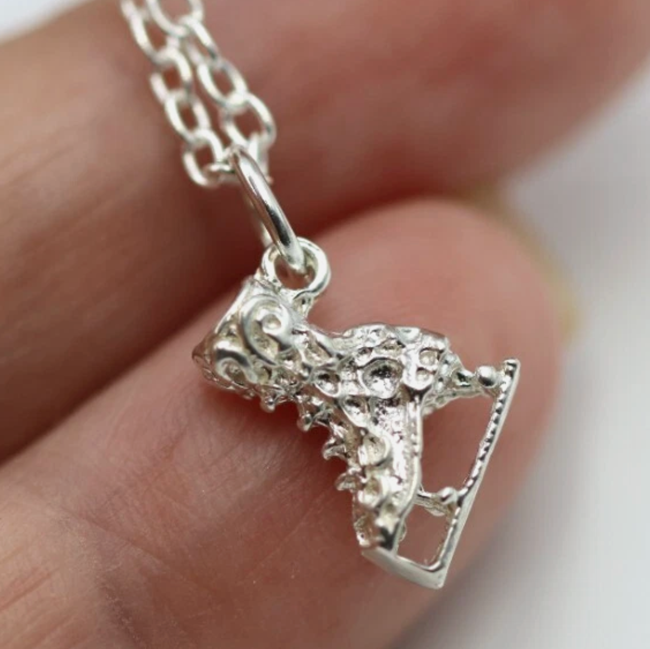 Sterling Silver 925 Ice Skate Pendant Charm + 45cm Necklace Chain