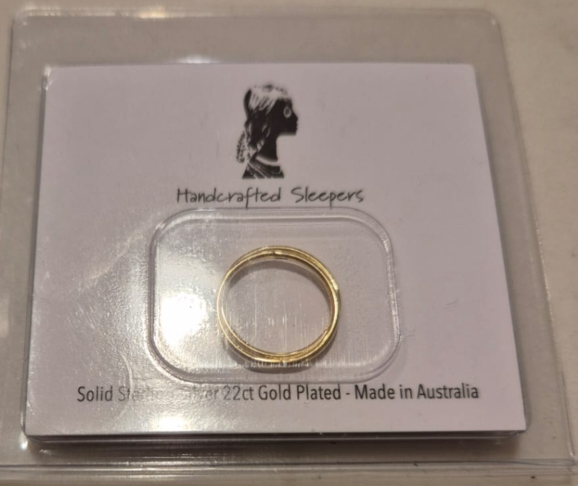 Genuine 22ct Gold Plated Sleepers on Sterling Silver Earrings 14mm