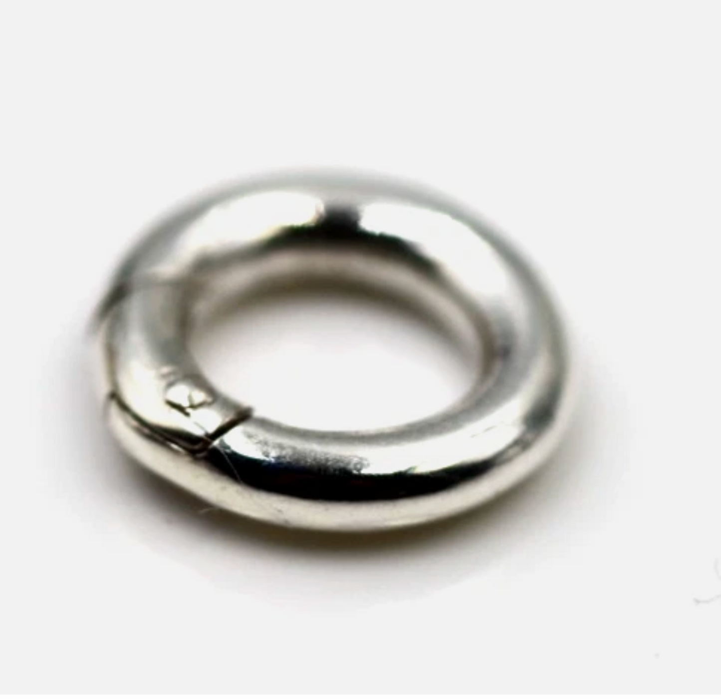 Sterling Silver 925 12mm Round Spring Circle Clasp Shortener Polished
