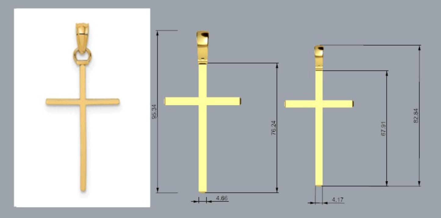 Genuine Heavy 18ct 18kt 750 Yellow Gold Crucifix Cross Pendant