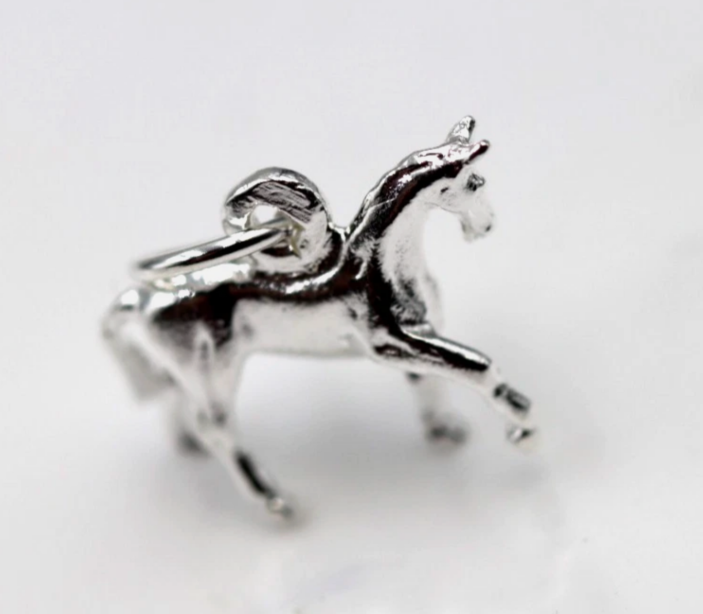 Genuine Sterling Silver 925 3D Horse Pendant Charm