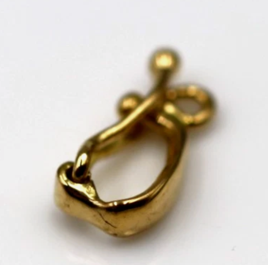 Genuine 18ct 18K Yellow Gold Oval Necklace Enhancer with Open Ring