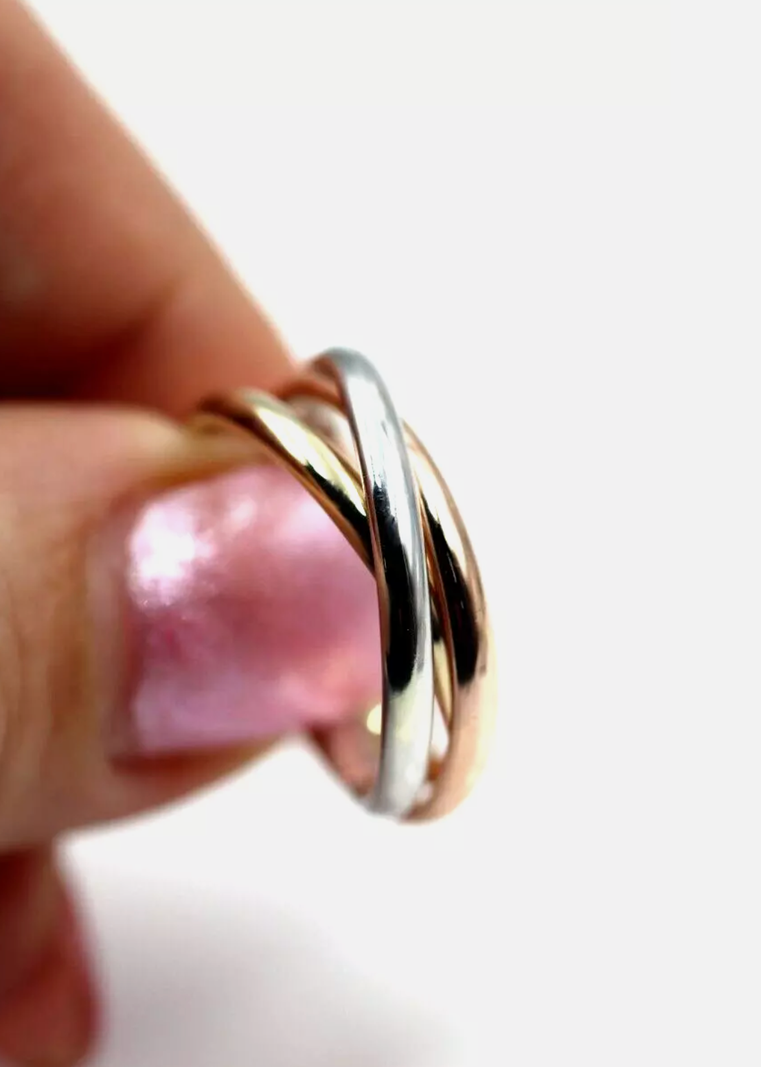 Size Q 2.3mm 9ct Yellow, White, Rose Gold Russian Wedding Ring Bands