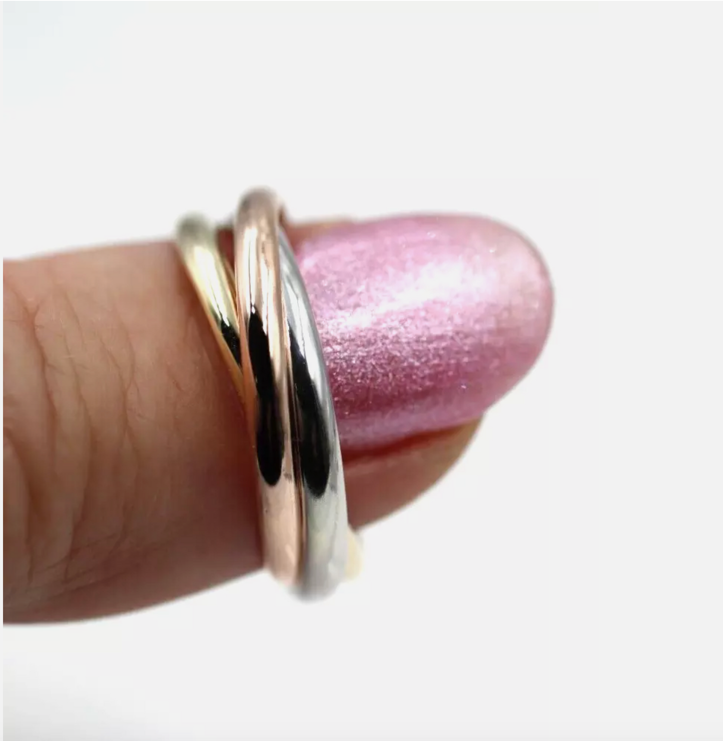 Size Q 2.3mm 9ct Yellow, White, Rose Gold Russian Wedding Ring Bands