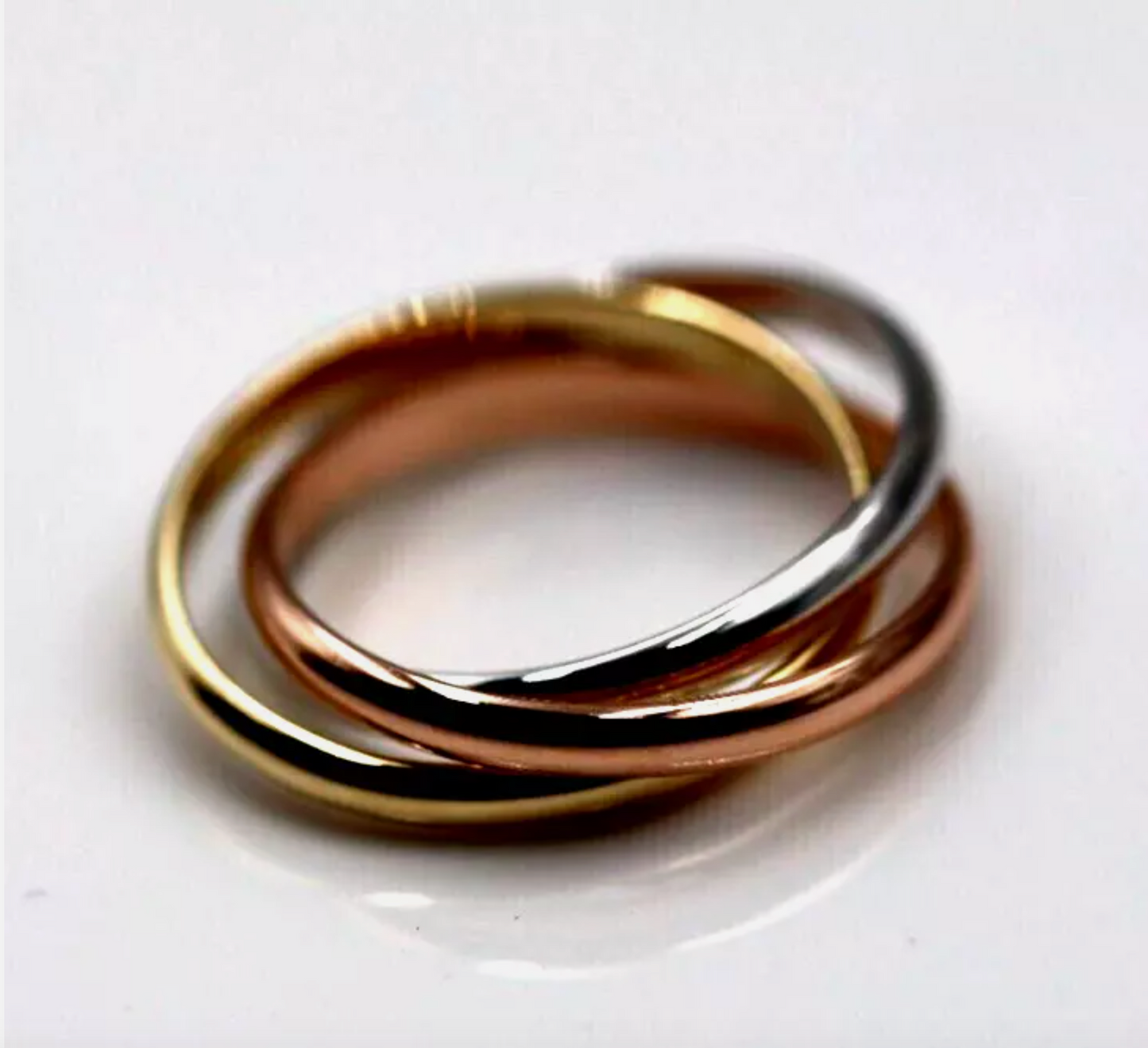 Size Q 2.3mm 9ct Yellow, White, Rose Gold Russian Wedding Ring Bands