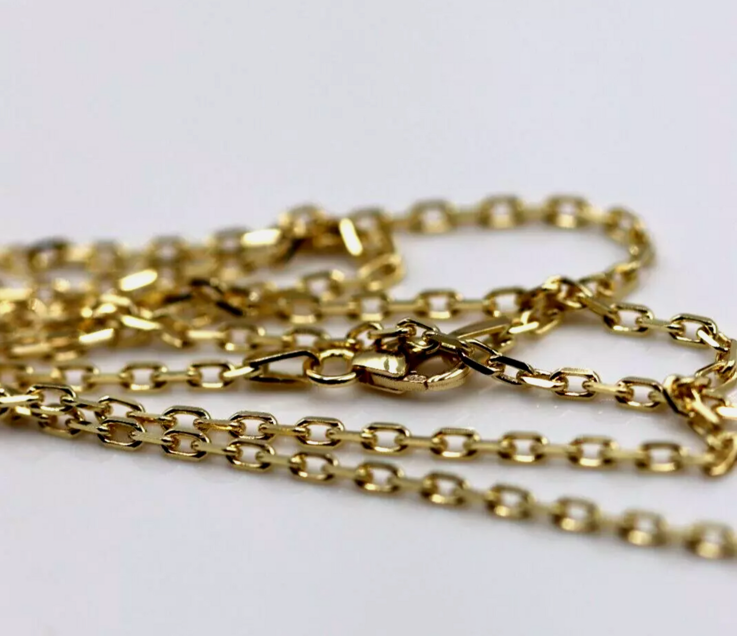 Genuine 18ct Yellow Gold Diamond Cut Anchor 2.20mm 60cm