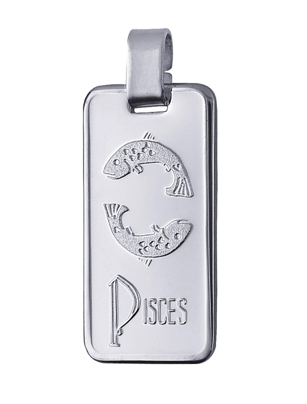 Genuine Large Fine Silver 4GZ Rectangle Zodiac Pendant - All star signs available
