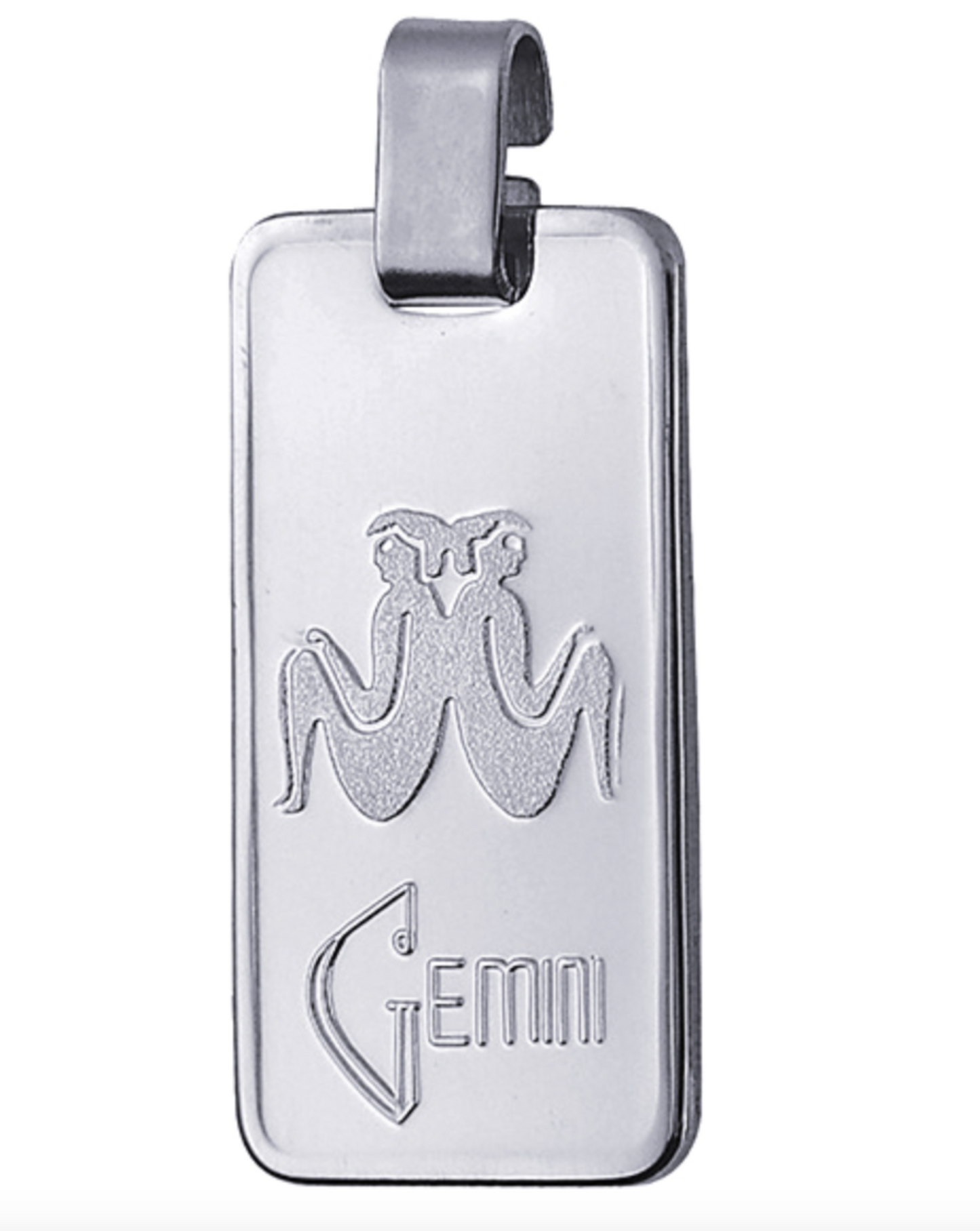 Genuine Large Fine Silver 4GZ Rectangle Zodiac Pendant - All star signs available