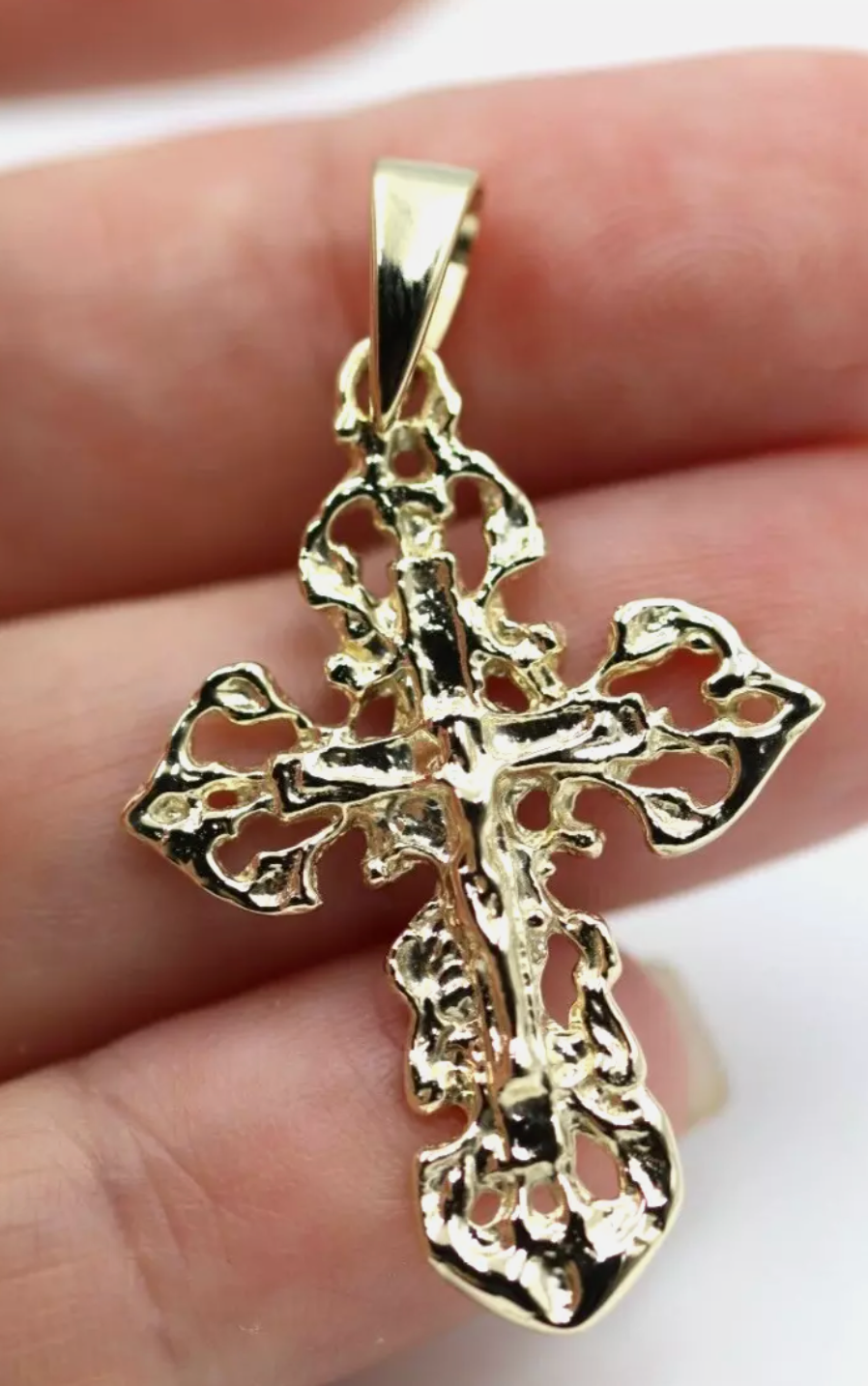 Genuine 9ct Yellow, Rose or White Gold Armenian Crucifix Cross Pendant