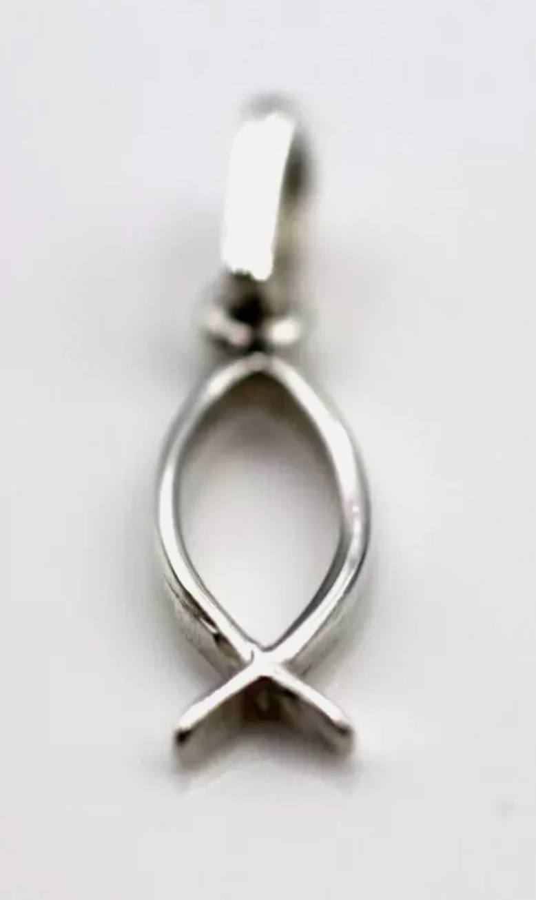 Solid Sterling Silver or 9ct Yellow Gold Religious Jesus Christian Fish Symbol Pendant