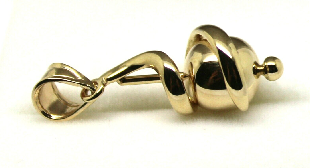 Genuine 9ct 9kt Yellow, Rose or White Gold 8mm Swirl Ball Pendant