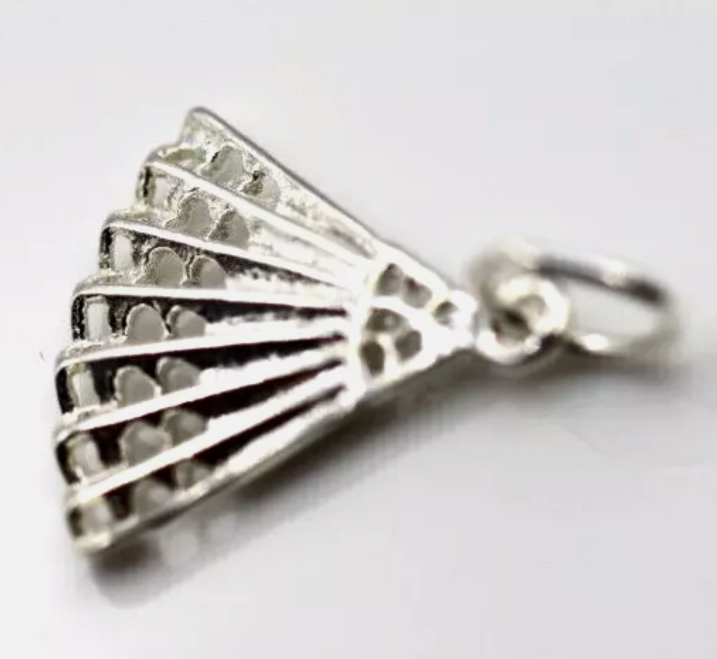 Genuine 9ct Yellow Gold 375 Fan Charm or Pendant charm + jump ring