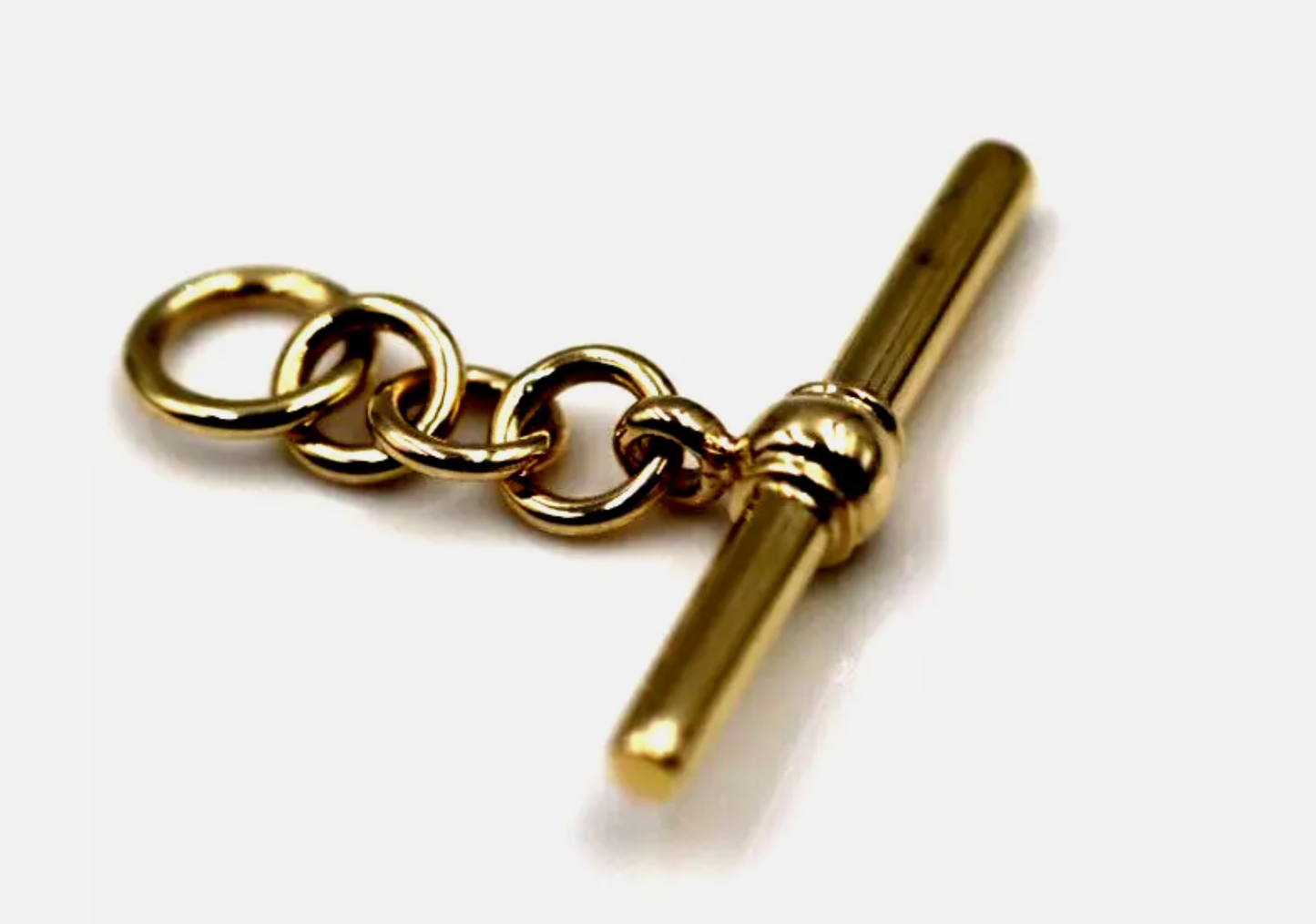 Genuine 9ct Yellow, Rose or White Gold T Bar T-Bar for Albert Chain / Necklace