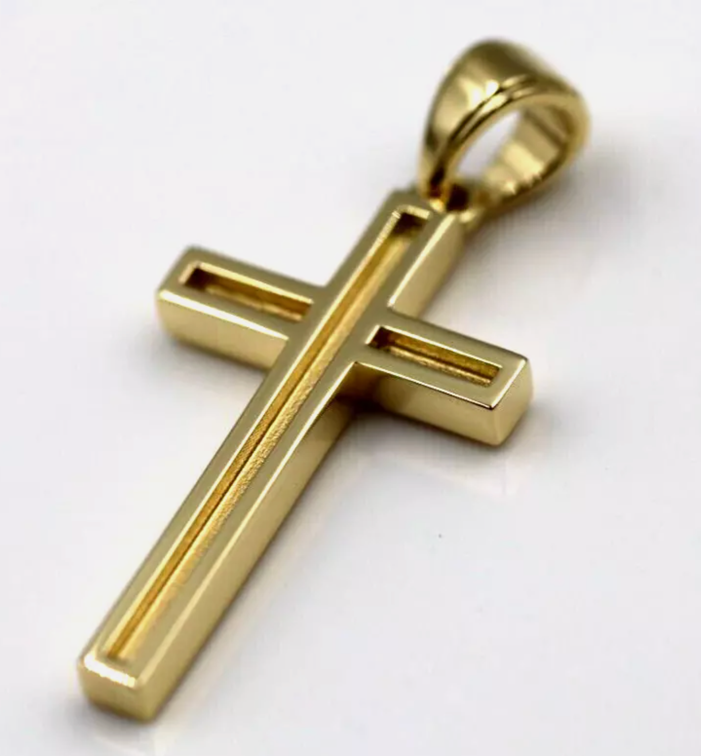Genuine Solid 18ct 18K Yellow, Rose or White Gold Cross Pendant