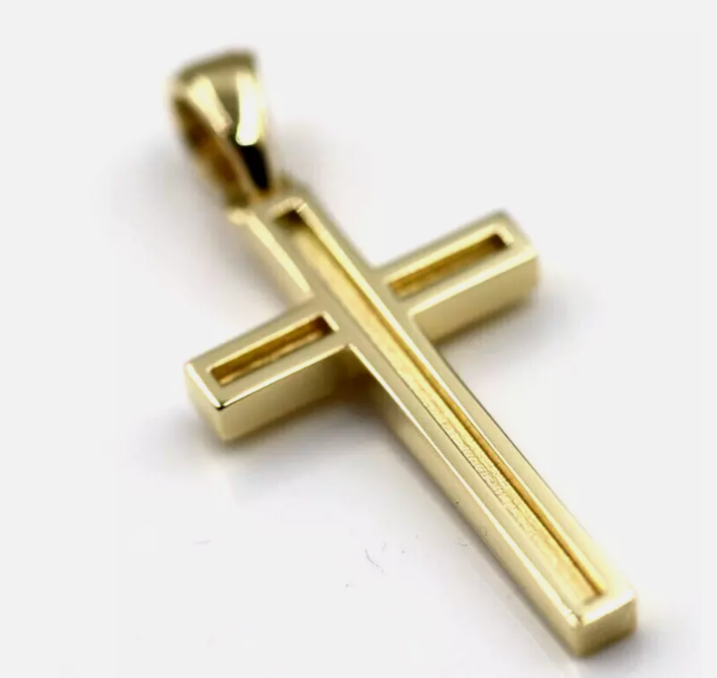 Genuine Solid 18ct 18K Yellow, Rose or White Gold Cross Pendant