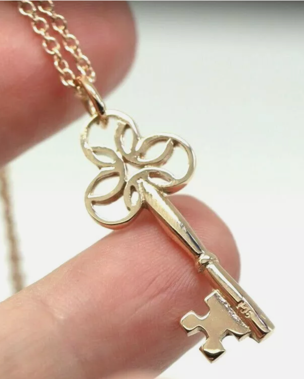 Genuine 9ct Rose Gold 375 Belcher Chain Necklace 50cm + Key Pendant 21st Of 18th
