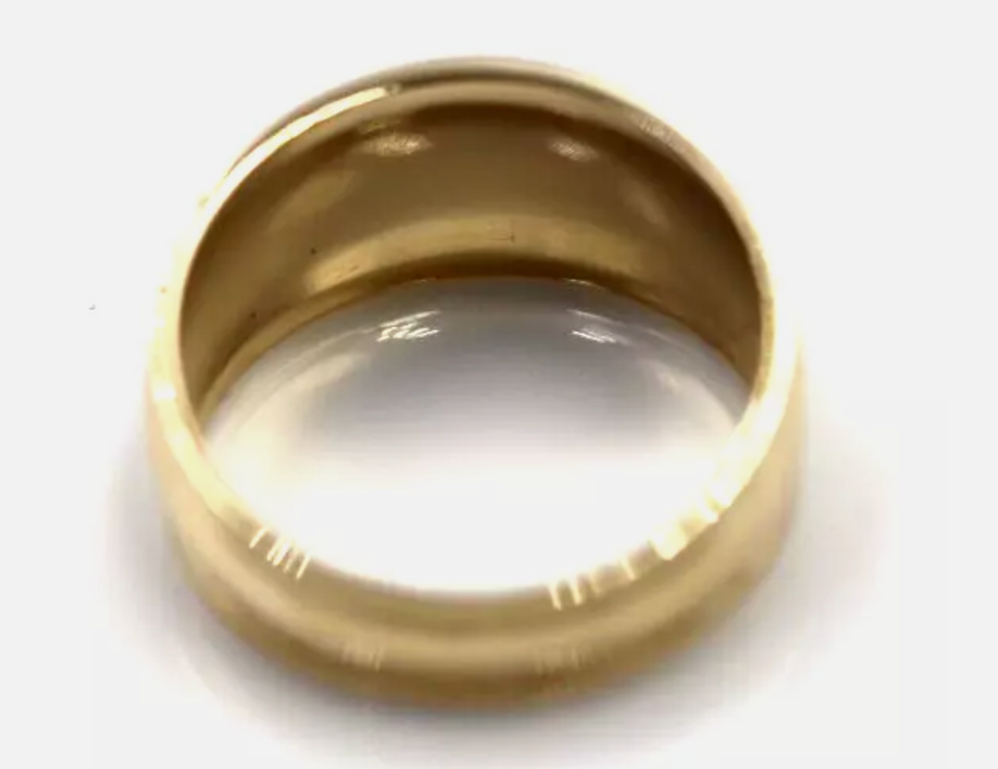 Genuine 9ct 9K Yellow, Rose or White Gold Ridged Dome Ring 10mm - Choose your size