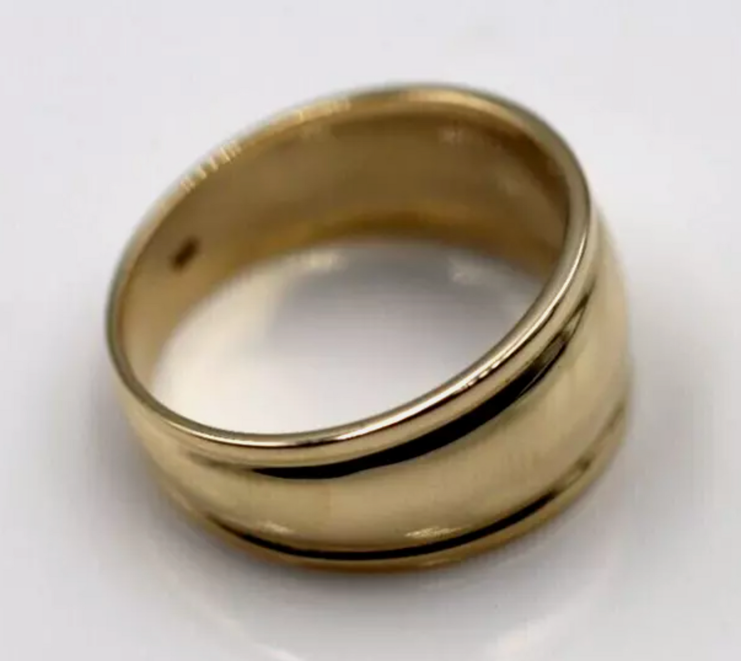Genuine 9ct 9K Yellow, Rose or White Gold Ridged Dome Ring 10mm - Choose your size