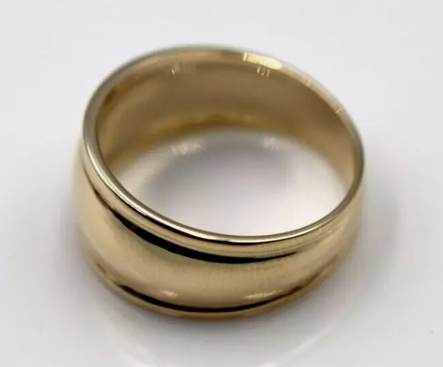 Genuine 9ct 9K Yellow, Rose or White Gold Ridged Dome Ring 10mm - Choose your size