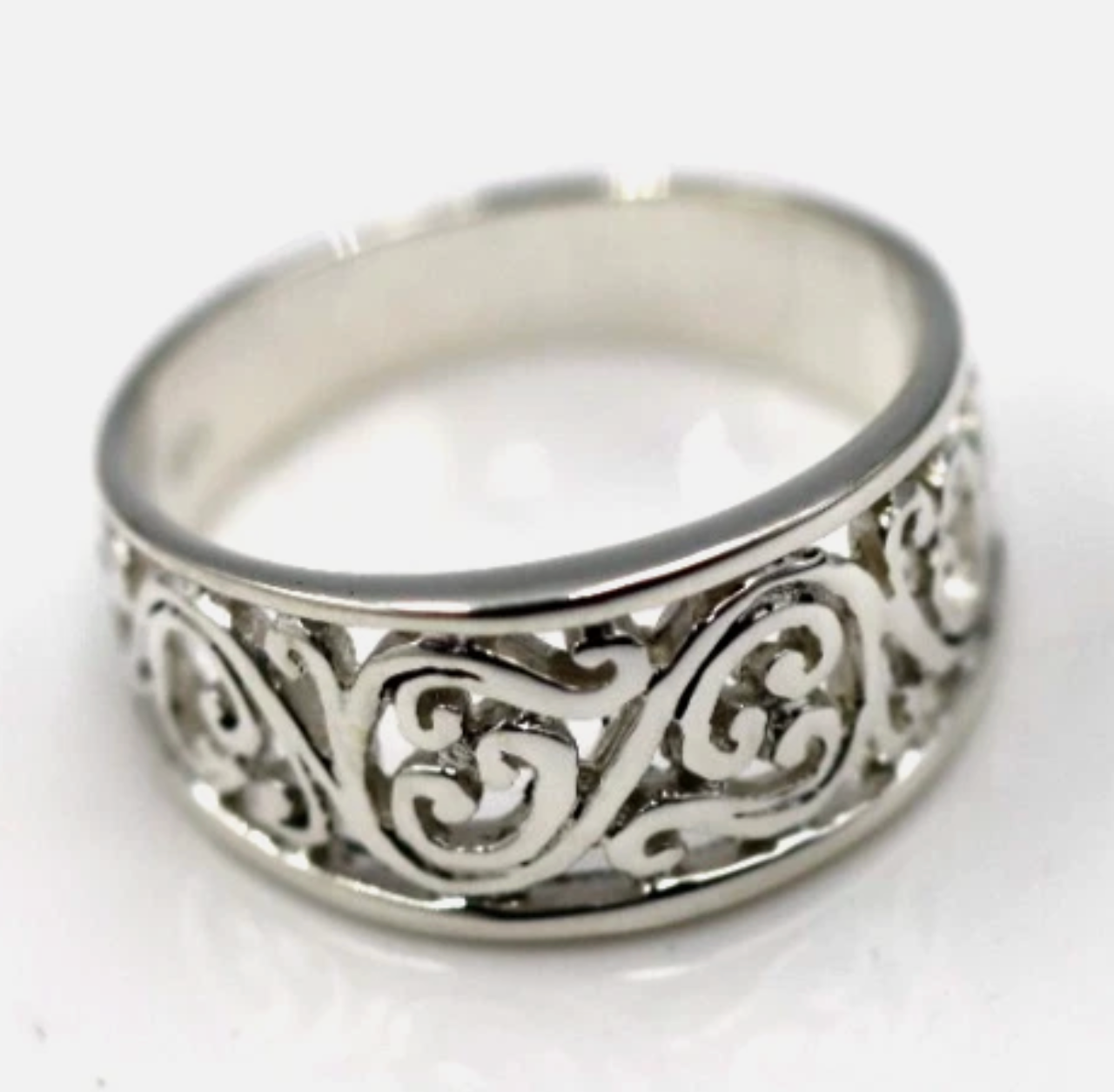 Kaedesigns, New Genuine Sterling Silver 925 Filigree Swirl Ring * Choose your size