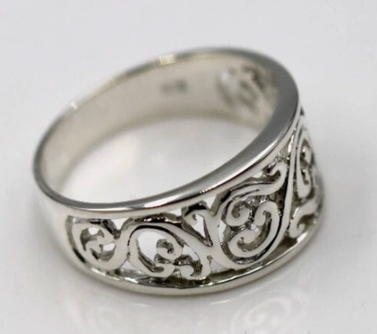 Kaedesigns, New Genuine Sterling Silver 925 Filigree Swirl Ring * Choose your size