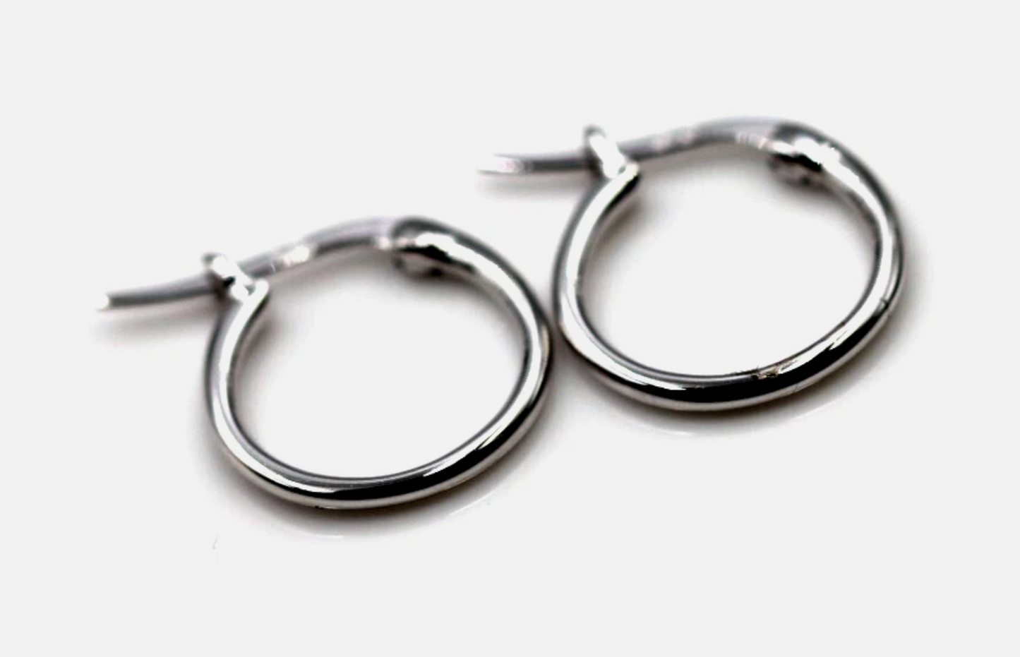 Genuine 9ct 9K Yellow, Rose or White Gold Small Hoop Round Earrings