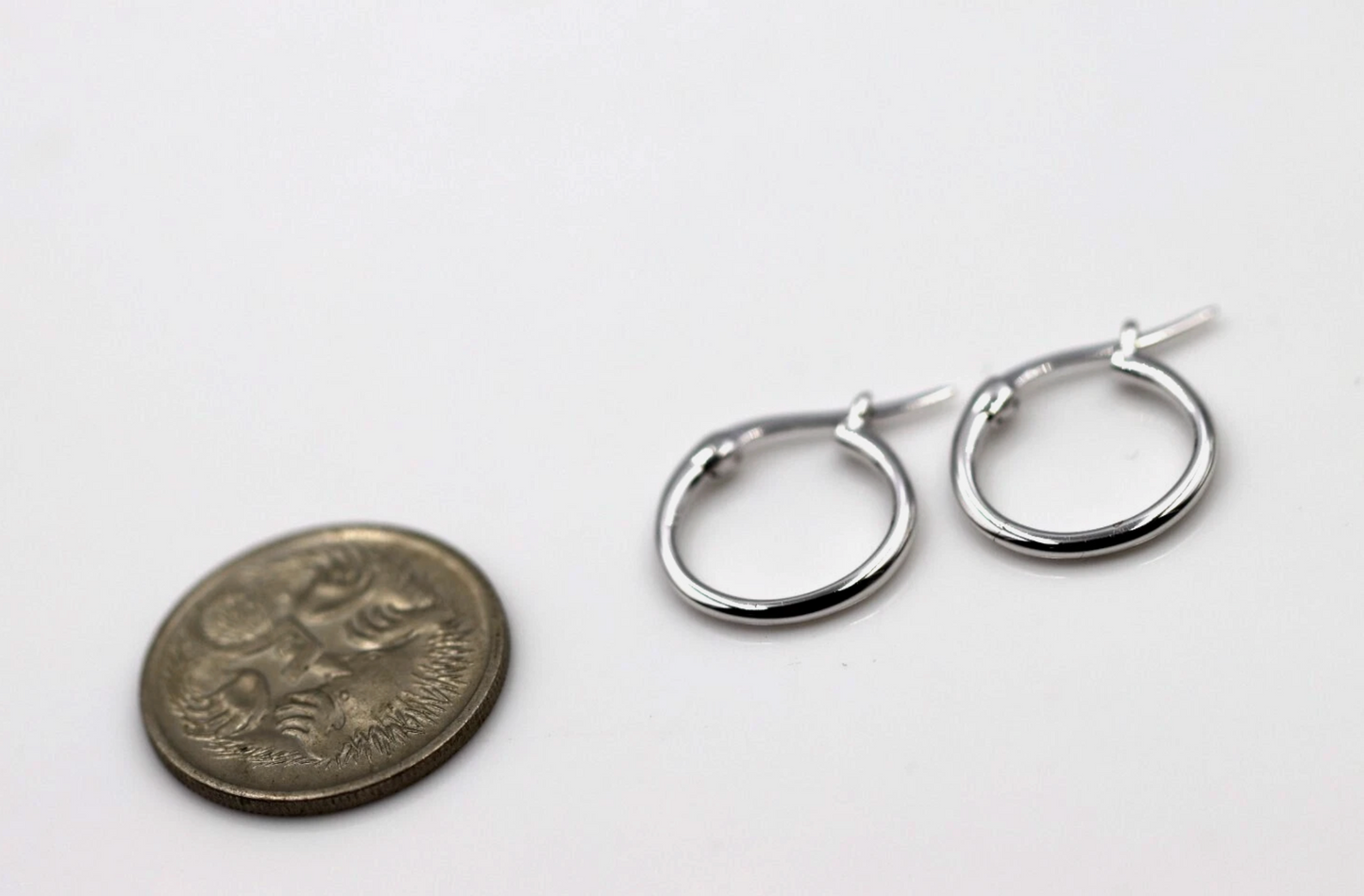 Genuine 9ct 9K Yellow, Rose or White Gold Small Hoop Round Earrings