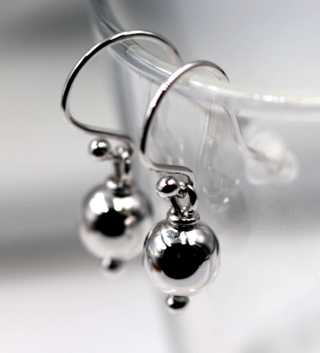 Kaedesigns, New Genuine 9ct 9kt Yellow, Rose or White Gold 8mm Euro Ball Drop Earrings