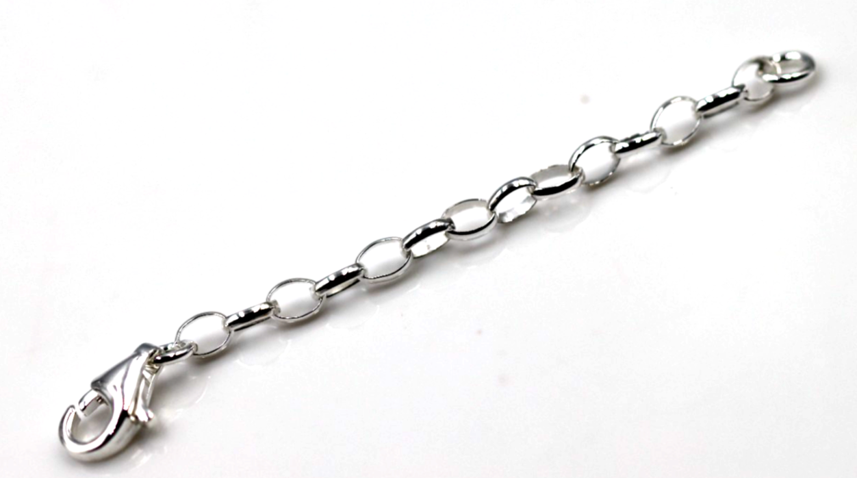 Sterling Silver 925 Chain Necklace Bracelet Extender Oval Belcher Link