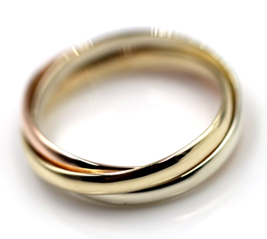 Size W Genuine Solid 3mm 9ct Yellow, White, Rose Gold Russian Wedding Ring Bands