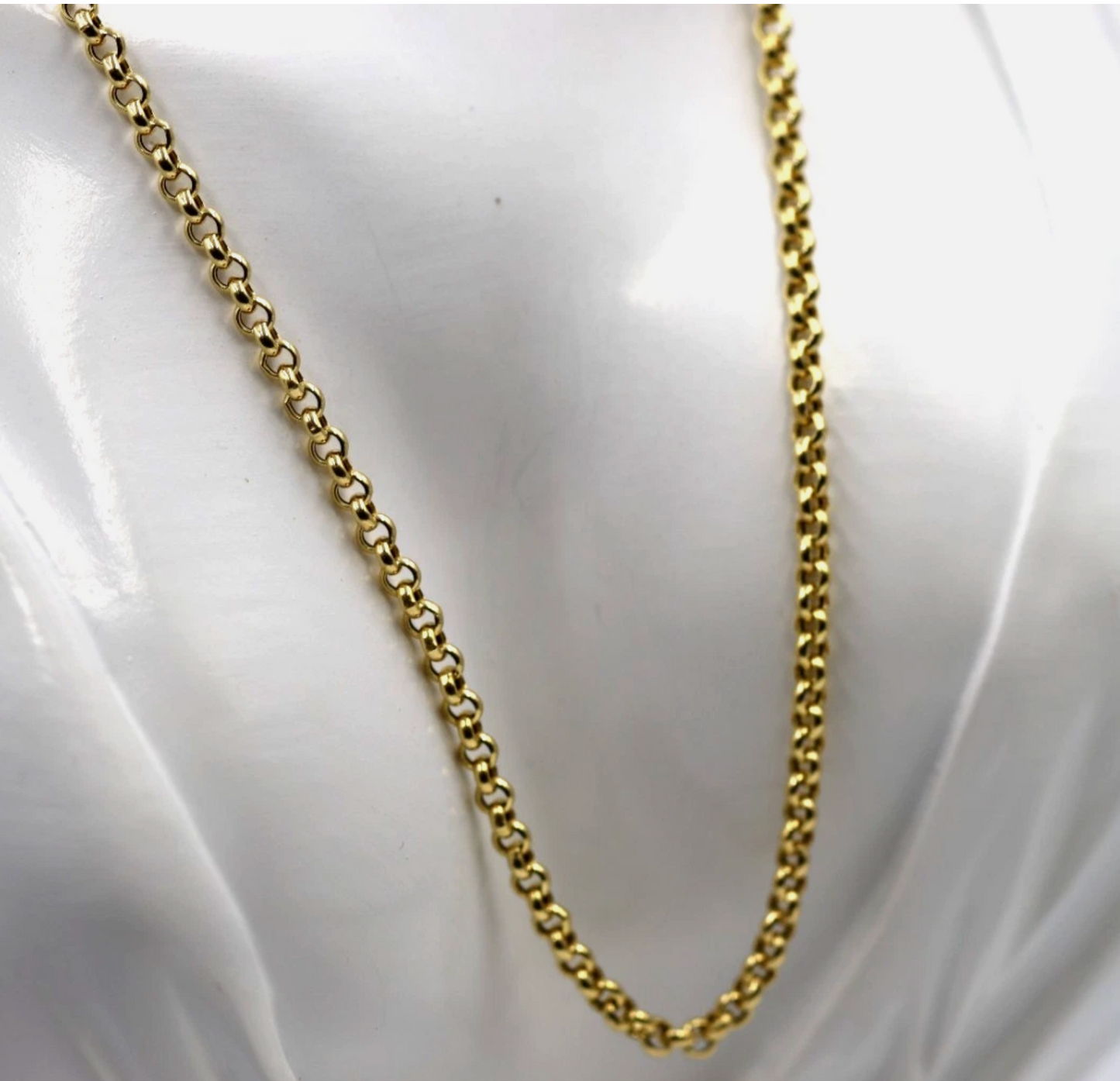 Genuine 18ct 18k 750 Yellow Gold Belcher Chain Necklace 50cm 3.8mm 9.5grams
