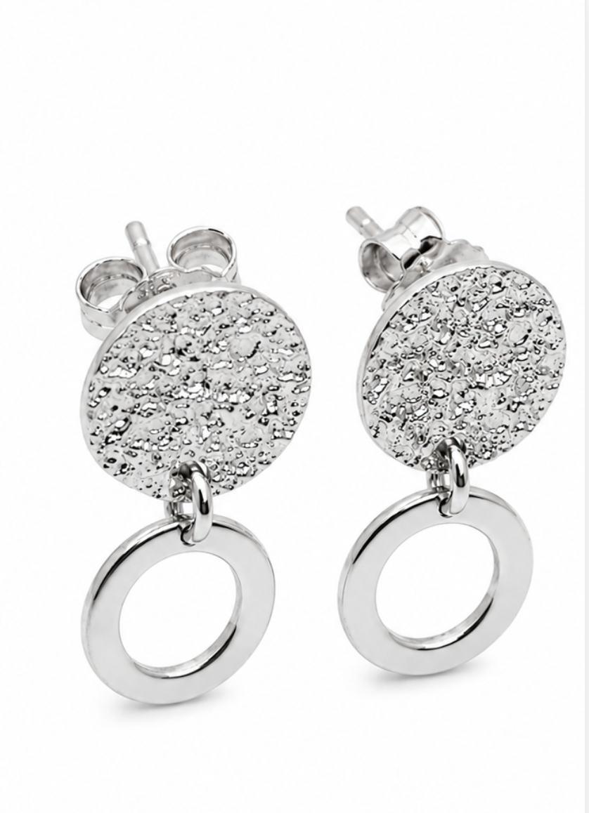 Genuine 9ct 9k 375 Yellow, Rose or White Gold Stud Disc Earrings Round Earrings