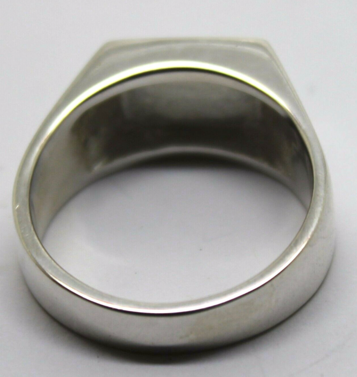 Solid Sterling Silver 925 Green Emerald Square Signet Ring - Choose your size Q to Z
