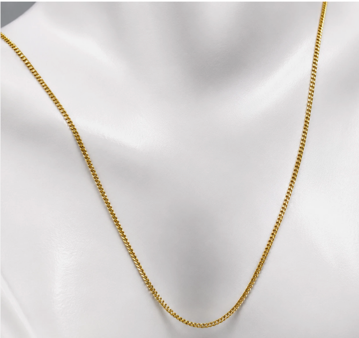 Genuine 18ct 18k 750 Yellow Gold Curb Kerb Chain Necklace 50cm 5.5g