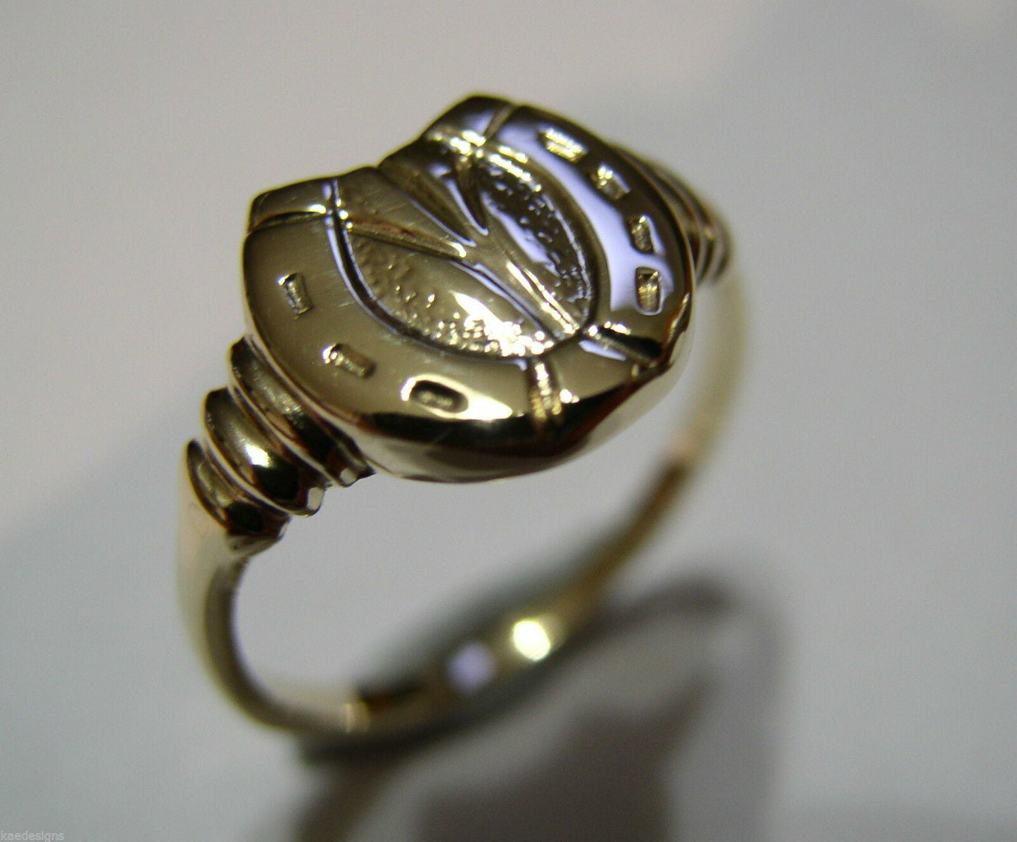 Size Z - Kaedesigns Large 9ct Genuine Yellow, Rose or White Gold Lucky Horseshoe Ring
