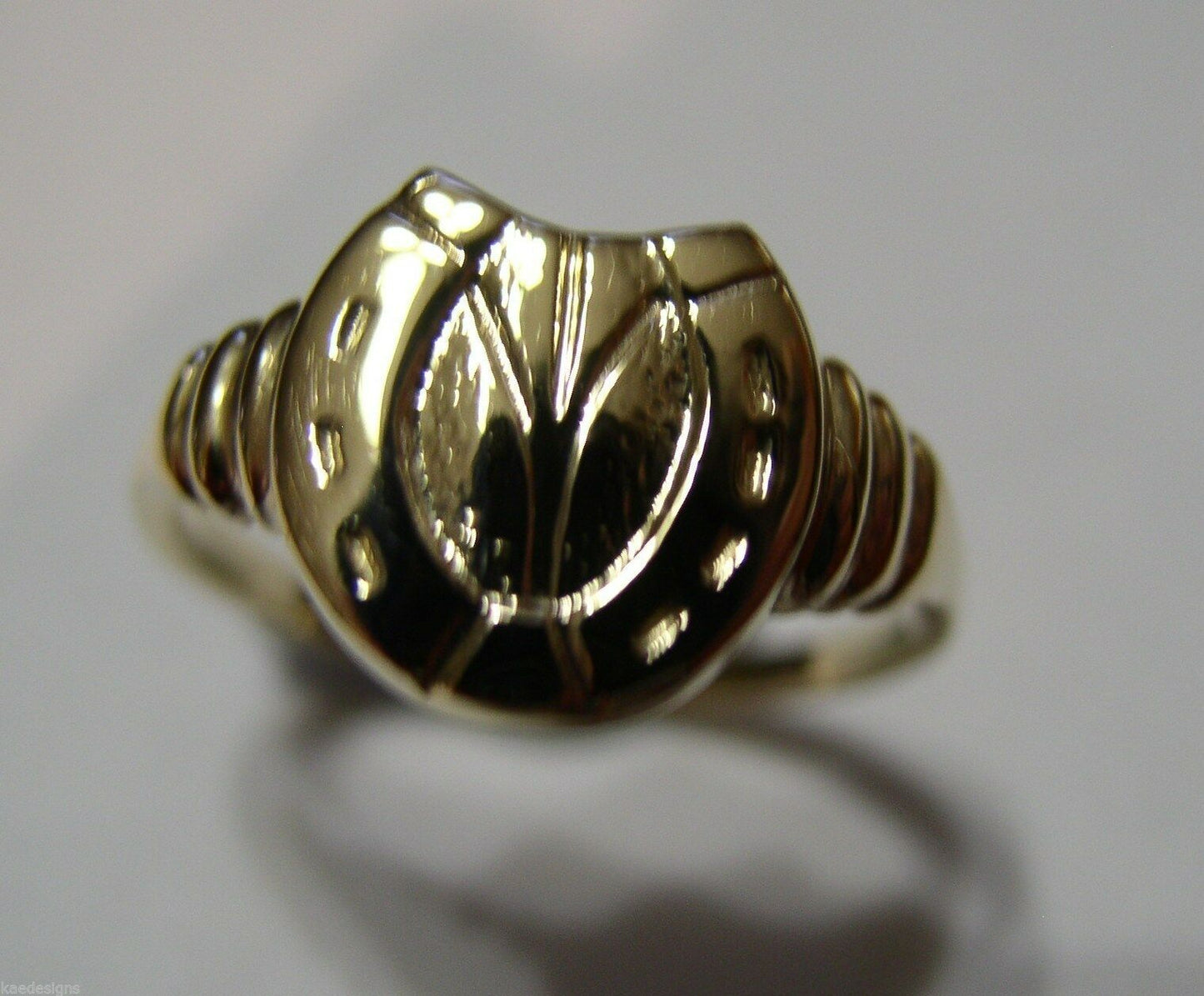 Size Z - Kaedesigns Large 9ct Genuine Yellow, Rose or White Gold Lucky Horseshoe Ring