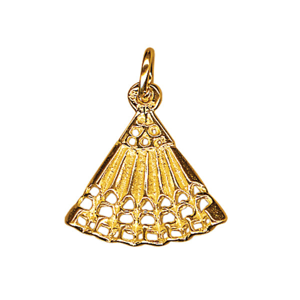 Genuine 9ct Yellow Gold 375 Fan Charm or Pendant charm + jump ring