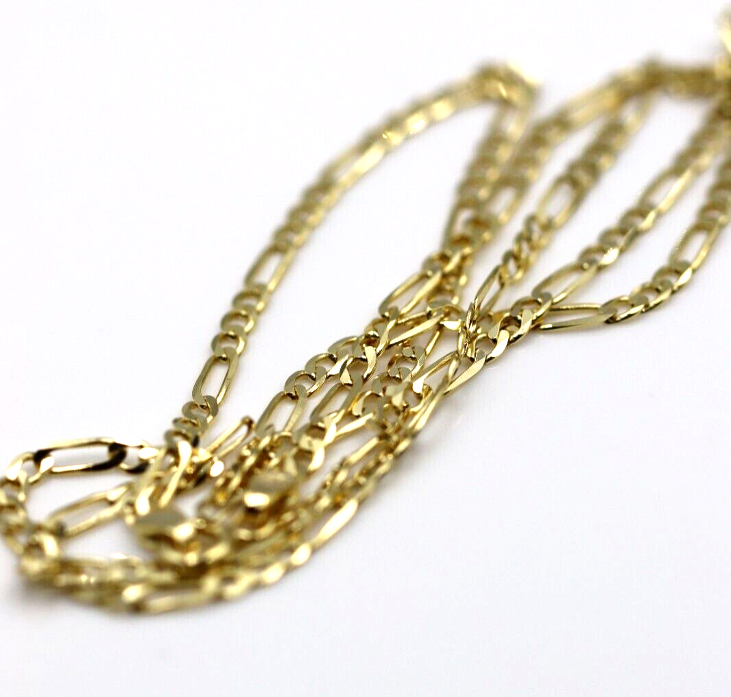 Genuine 9ct Yellow Gold Diamond Cut Figaro Chain Necklace 4.2grams 50cm 2.5mm