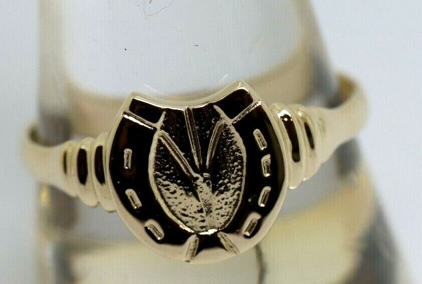 Size Z - Kaedesigns Large 9ct Genuine Yellow, Rose or White Gold Lucky Horseshoe Ring