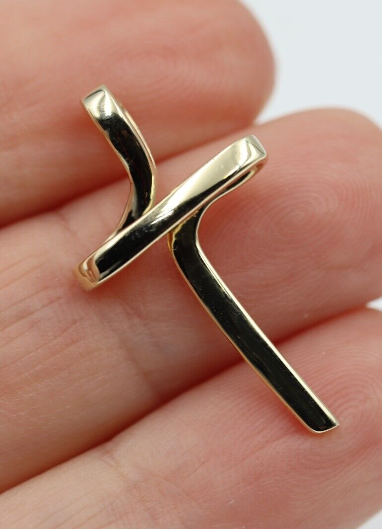 Kaedesigns Small / Medium Modern 9ct 375 Yellow, Rose or White Gold Cross Crucifix Pendant