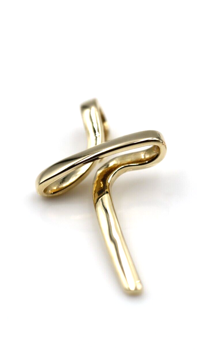 Kaedesigns Small / Medium Modern 9ct 375 Yellow, Rose or White Gold Cross Crucifix Pendant