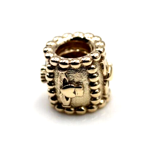 Genuine 9ct Yellow or Rose or White Gold or Silver Celtic Claddagh Charm for Bead Bracelet or Necklace.