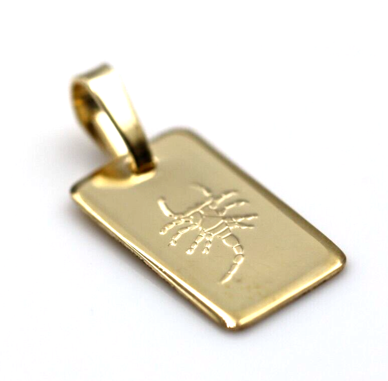 Genuine New 9ct 9k yellow gold Rectangle Zodiac Pendant - All star signs available