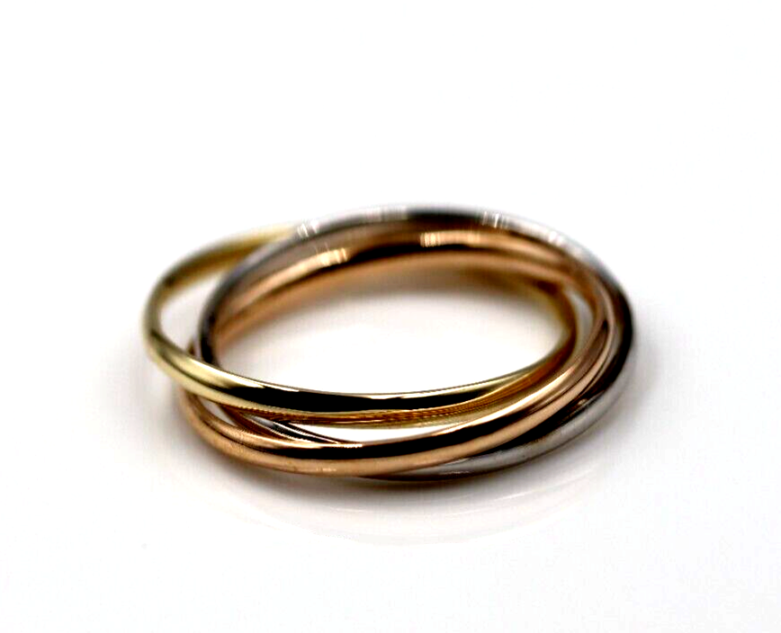Size Q 2.3mm 9ct Yellow, White, Rose Gold Russian Wedding Ring Bands